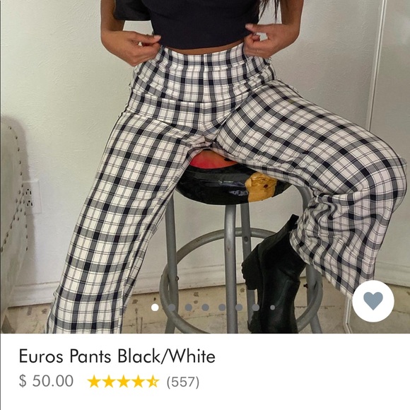 Princess Polly Euros Pants in black/white size 6 - Picture 5 of 5